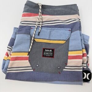 Hurley Pendleton Yosemite National Park Board Shorts Mens‎ 32 Blue Striped Swim